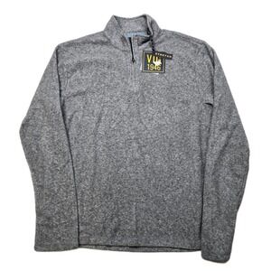 VTG 1946 Soft Brushed Sweater Mens Medium Grey Knit 1/4 Zip Stretch Pullover NEW